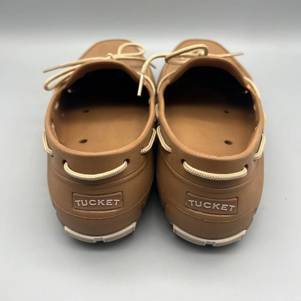 Tucket Footwear Boat Shoes Mens 12 Brown Rubber Waterproof Deck Loafers EUC